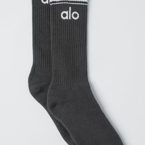 Alo Yoga Unisex Throwback Sock - Anthracite/White