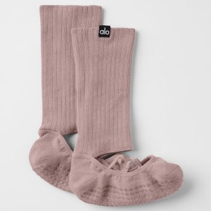 Alo Yoga Women's Strappy Siren Grip Sock - Taupe