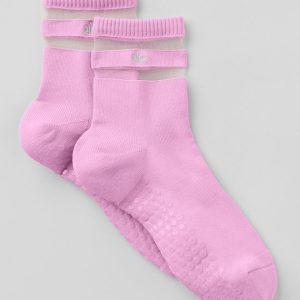 Alo Yoga Women's Pulse Grip Sock - Candy Heart Pink