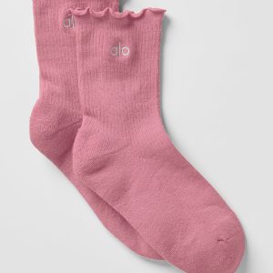 Alo Yoga Women's Lettuce Edge Sock - Pink Wild Rose