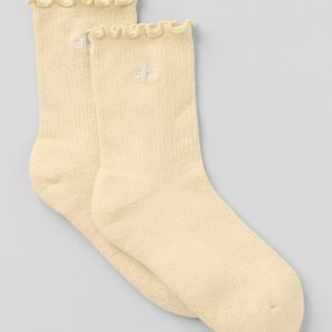 Alo Yoga Women's Lettuce Edge Sock - Candlelight Yellow