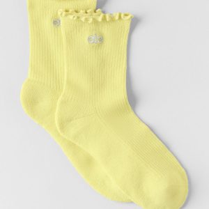 Alo Yoga Women's Lettuce Edge Sock - Sunshine