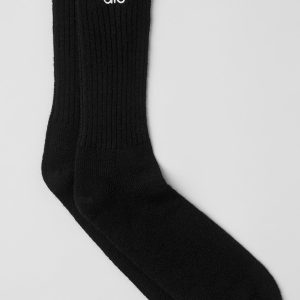 Alo Yoga Unisex Wool Cashmere Light Frosted Sock - Black/Ivory