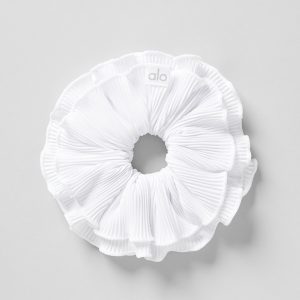 Alo Yoga Micro Plisse Oversize Scrunchie - White