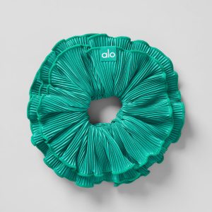 Alo Yoga Micro Plisse Oversize Scrunchie - Spruce Green