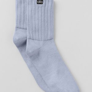 Alo Yoga Unisex Half-Crew Scrunch Sock - Winter Frost