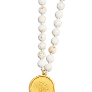 Alo Yoga White Turquoise Mala Necklace