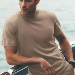 Alo Yoga Cotton Cashmere Ever Soft Short Sleeve Crew - Gravel