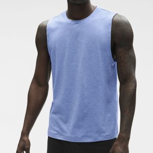 Alo Yoga Conquer Muscle Tank - Provence Blue Heather