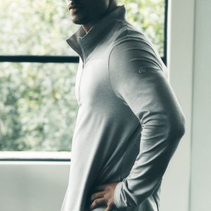 Alo Yoga Conquer 1/4 Zip Reform Long Sleeve - Athletic Heather Grey