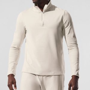 Alo Yoga Conquer 1/4 Zip Reform Long Sleeve - Bone