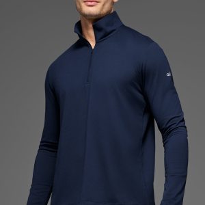Alo Yoga Conquer 1/4 Zip Reform Long Sleeve - Navy