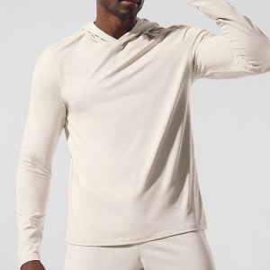 Alo Yoga Conquer Reform Long Sleeve With Hood - Bone