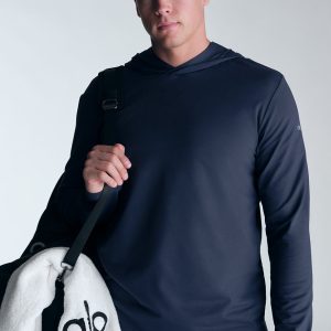 Alo Yoga Conquer Reform Long Sleeve With Hood - Navy