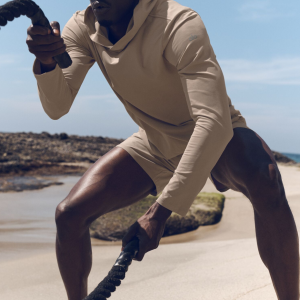 Alo Yoga Conquer Reform Long Sleeve With Hood - Gravel