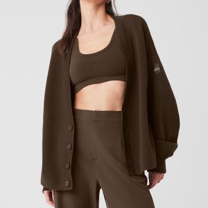 Alo Yoga Scholar Cardigan Sweater - Espresso