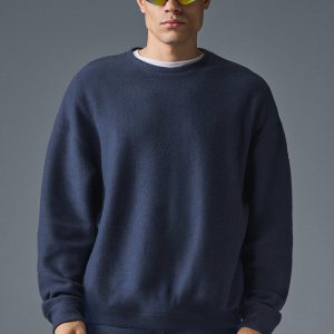 Alo Yoga Triumph Restore Crew Neck Sweatshirt - Navy