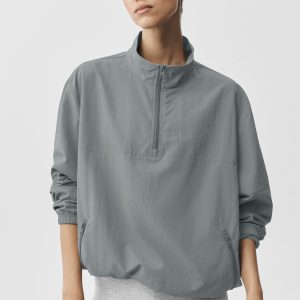 Alo Yoga Light Weight Takeaway Track Pullover - Monument