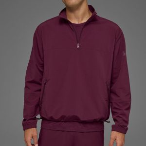 Alo Yoga Light Weight Takeaway Track Pullover - Burgundy