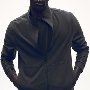 Alo Yoga Conquer Max Mock Neck Full Zip - Anthracite
