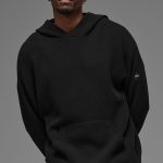 Alo Yoga Sports Club Sweater Knit Hoodie - Black