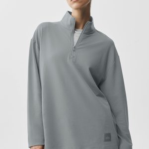 Alo Yoga Double Take Long Sleeve 1/4 Zip - Monument
