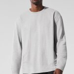 Alo Yoga Double Take Long Sleeve Crew - Athletic Heather Grey