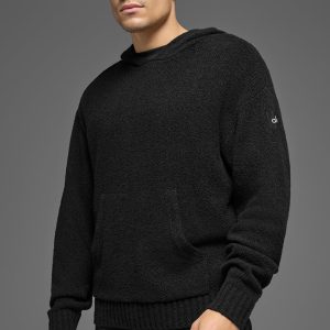 Alo Yoga Textured Knit Hoodie - Black