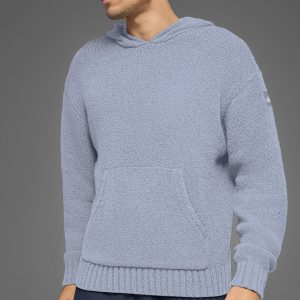 Alo Yoga Textured Knit Hoodie - Winter Frost