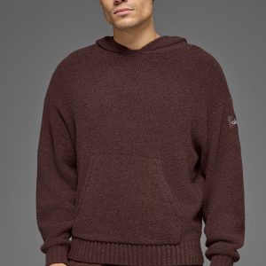 Alo Yoga Textured Knit Hoodie - Brownstone