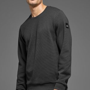 Alo Yoga Waffle Lounge Long Sleeve Crew - Anthracite