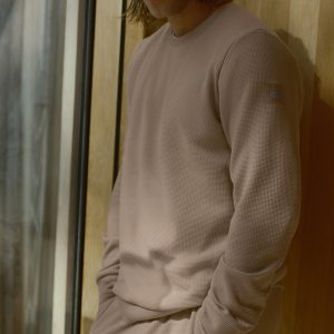 Alo Yoga Waffle Lounge Long Sleeve Crew - Gravel