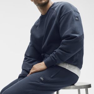 Alo Yoga Field Crew Neck Sweatshirt - Navy