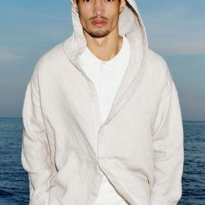 Alo Yoga Linen Days Button Up Hoodie - Bone