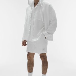 Alo Yoga Linen Days Button Up Hoodie - White