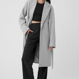 Alo Yoga Wool Gameday Overcoat - Athletic Heather Grey