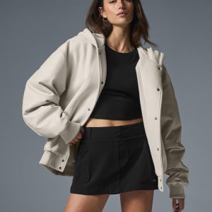 Alo Yoga Select Hooded Bomber Jacket - Bone