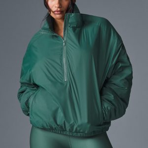 Alo Yoga Latitude Light Weight 1/2 Zip Pullover Jacket - Winter Ivy
