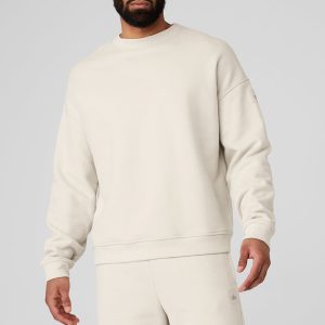 Alo Yoga Renown Heavy Weight Crew Neck Pullover - Bone