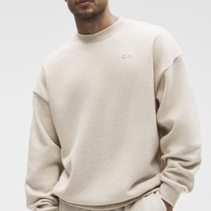 Alo Yoga Accolade Crew Neck Pullover - Oatmeal Heather