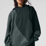 Alo Yoga Make Waves Hoodie - Charcoal Green Tonal