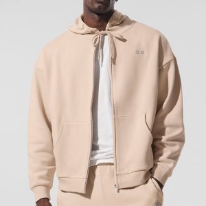 Alo Yoga Accolade Full Zip Hoodie - Macadamia