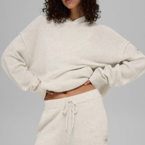 Alo Yoga Wool Cashmere New Class Hoodie - Bone Heather