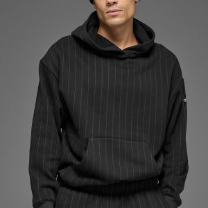 Alo Yoga Pinstripe Hoodie - Black Pinstripe