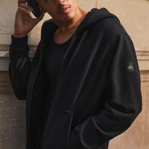 Alo Yoga Renown Heavy Weight Full Zip Hoodie - Black