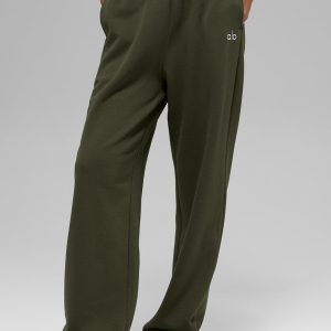 Alo Yoga Accolade Straight Leg Sweatpant - Green Olive
