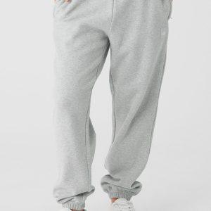 Alo Yoga Cuffed Renown Heavy Weight Sweatpant - Athletic Heather Grey