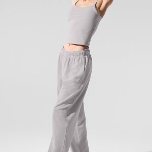 Alo Yoga Washed Accolade Straight Leg Sweatpant - Grey Sky Wash