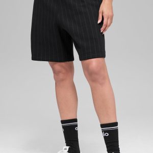 Alo Yoga 7" Pinstripe Short - Black Pinstripe