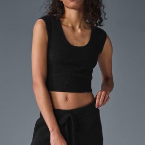 Alo Yoga Snuggle Up Sweater Short Sleeve - Black